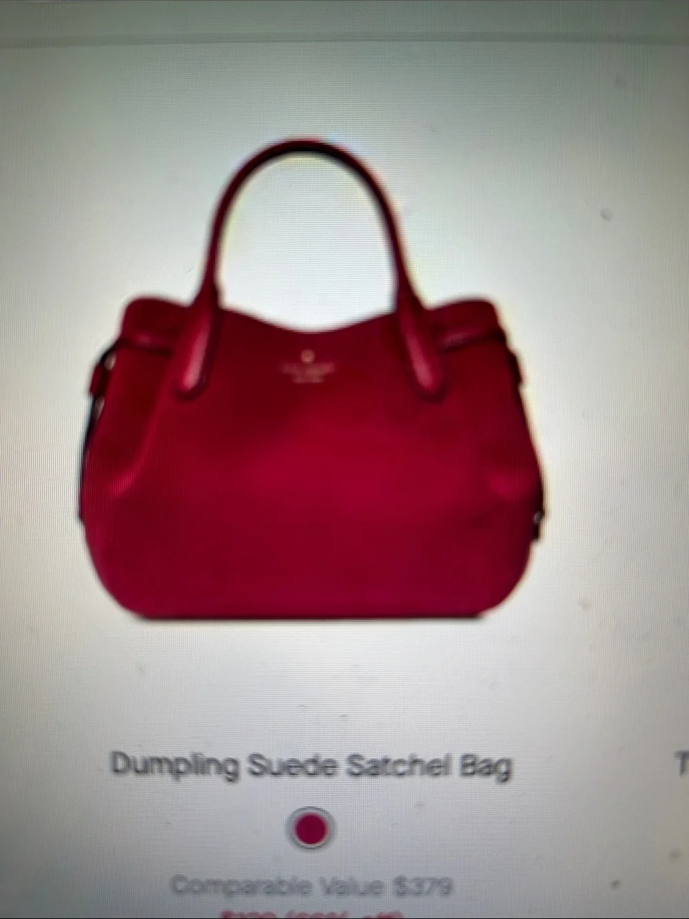 Dumping Suede Satchel Bag - Red Jam NWT